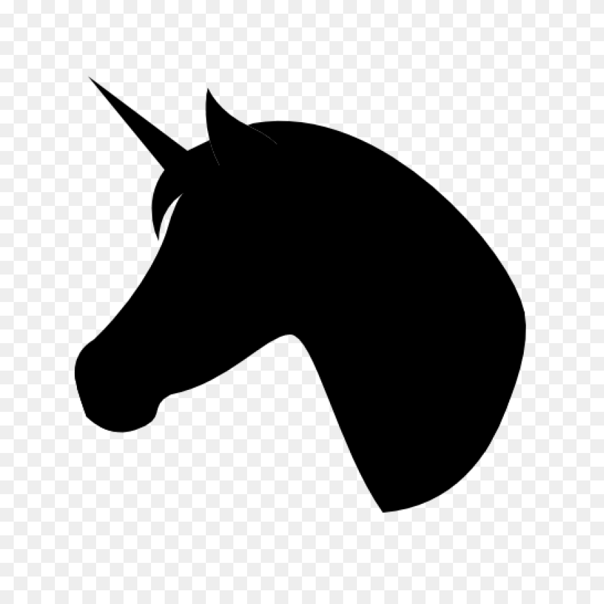 Mustang Unicorn Clipart Snout Silhouette - Unicorn Head