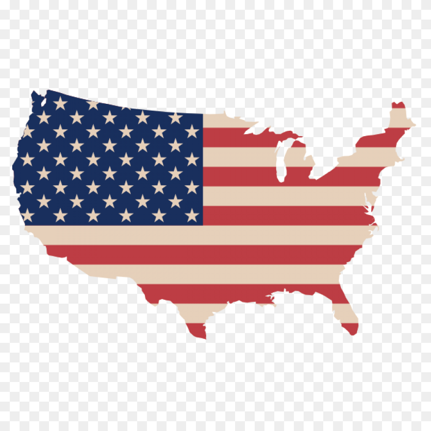 America Usa Map Png Colorful