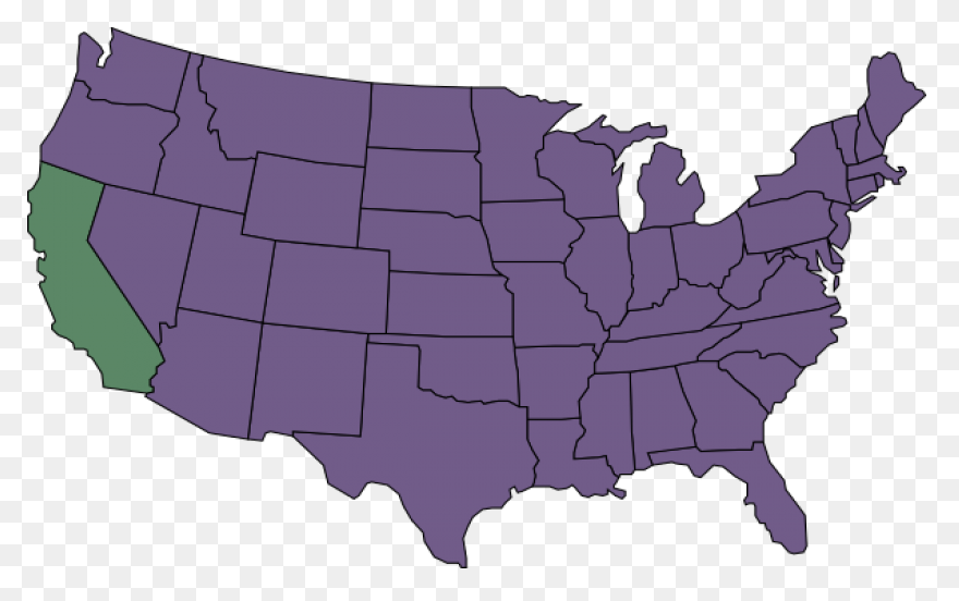 America Usa Map Png Colorful