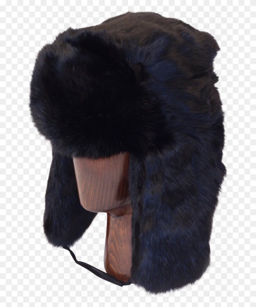 Ushanka Russian Fur Hat Black Unise