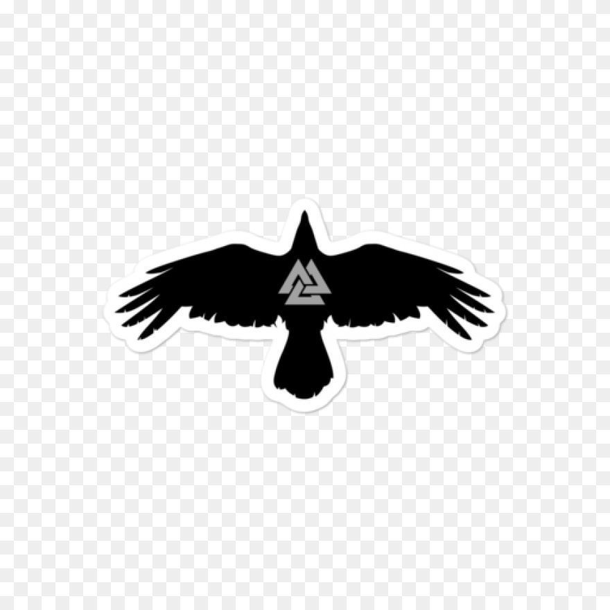 Valknut Raven Bubble Free Sticker - Valknut