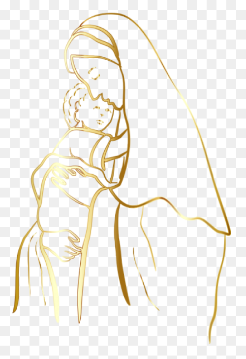 Gold Virgin Mary And Baby - Virgin Mary