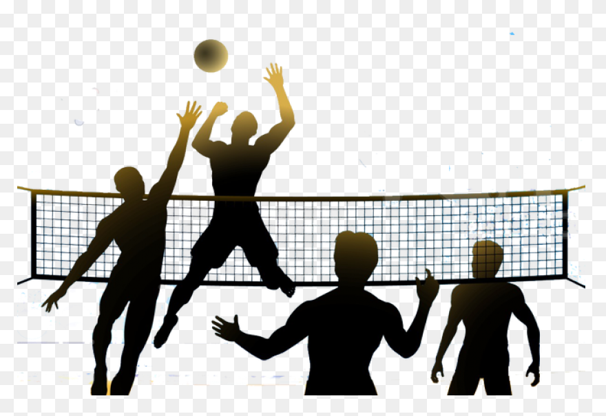 Women Volleyball Players In Watercolor - Volleyball Net