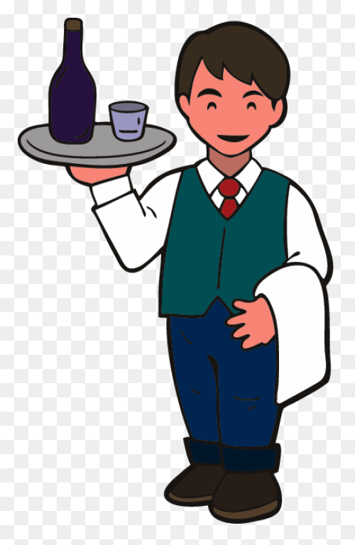 Super Simple Waiter Illustration On