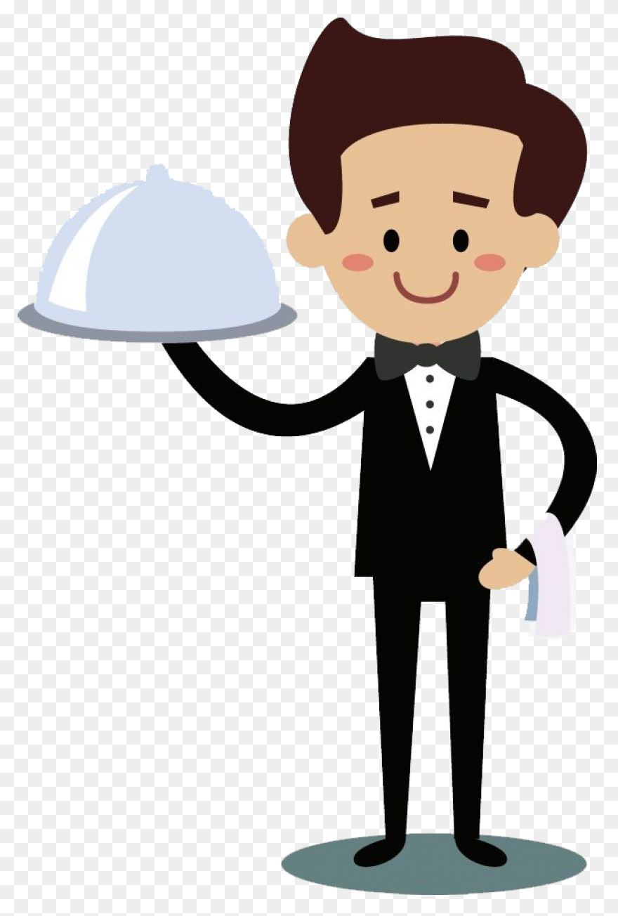 Super Simple Waiter Illustration On