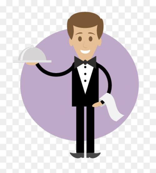 Super Simple Waiter Illustration On - Waiter