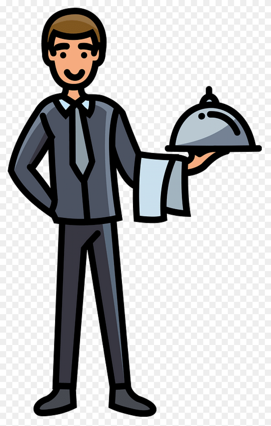 Super Simple Waiter Illustration On
