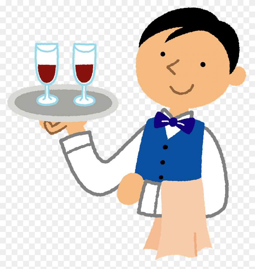 Super Simple Waiter Illustration On