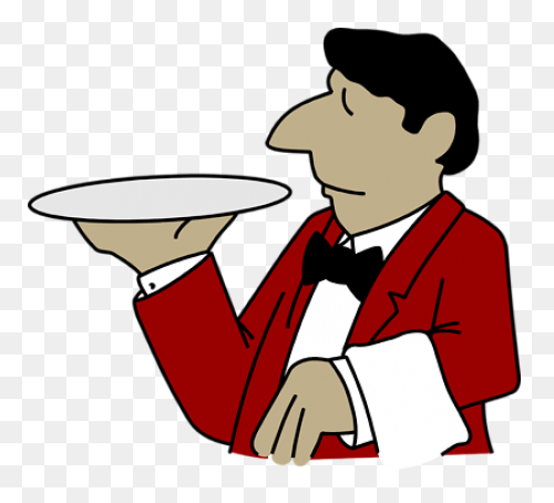 Super Simple Waiter Illustration On