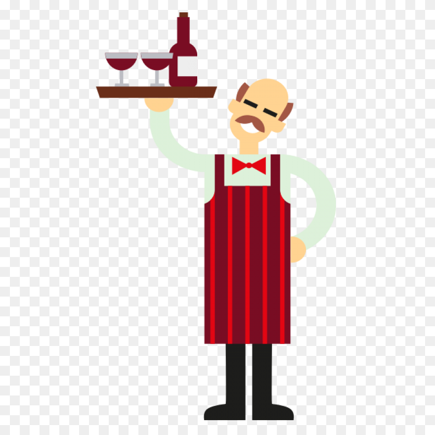 Super Simple Waiter Illustration On