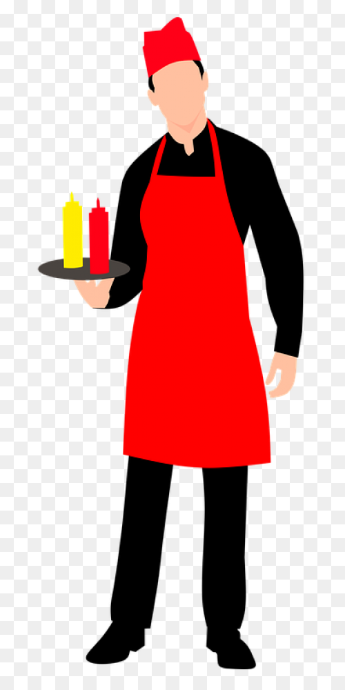 Waiter Apron Man Free Vector - Waiter