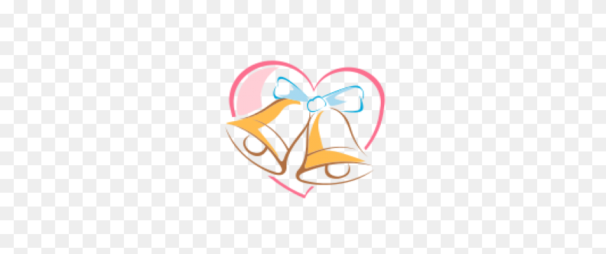 Gold Wedding Bell Heart Logo - Weds Logo
