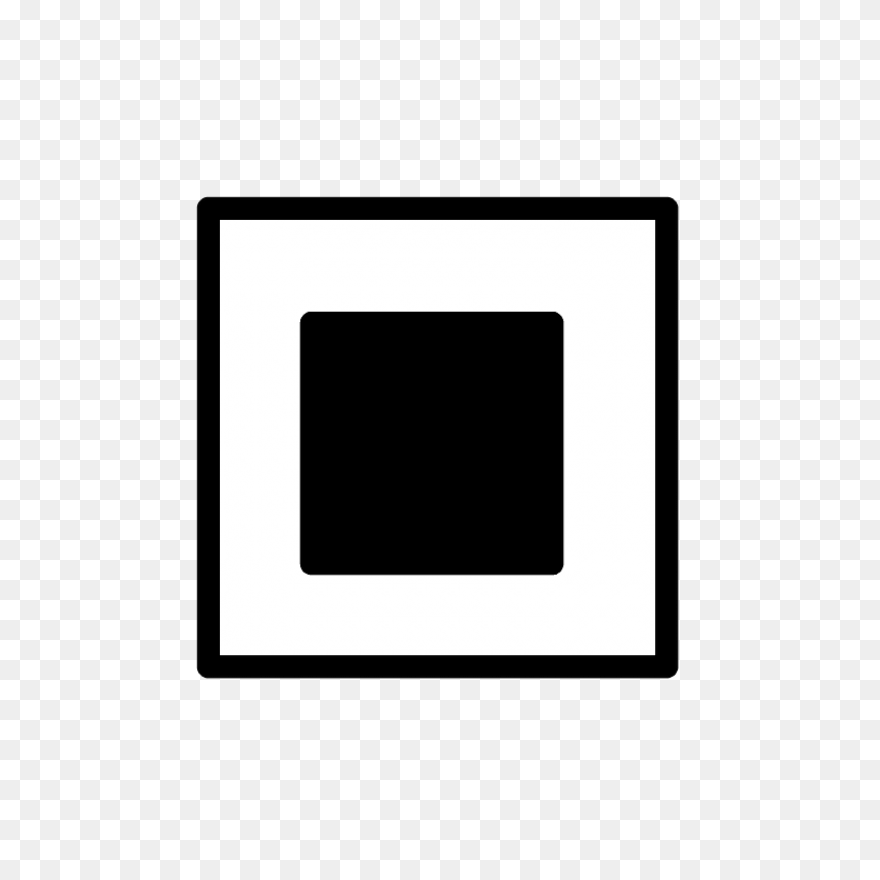 White Square Button Emoji Clipart. - White Square
