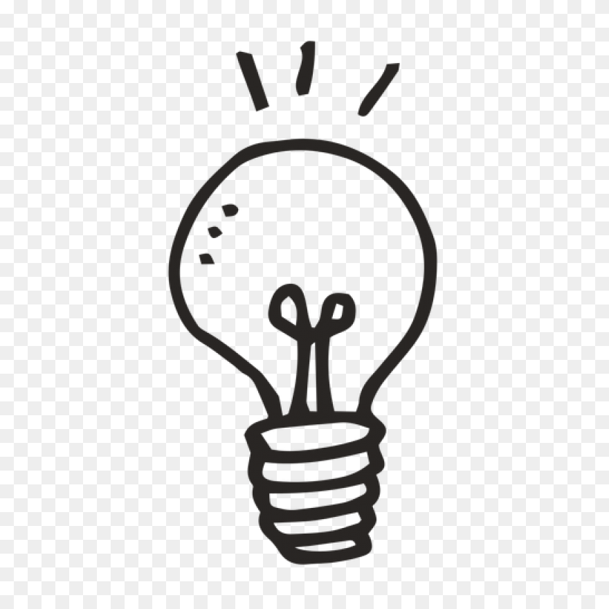 Incandescent Light Bulb Idea Clipart - White Light