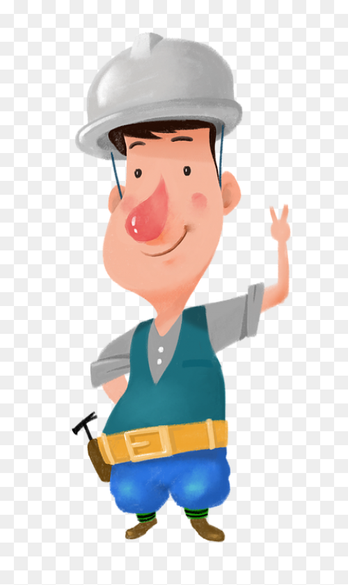 Construction Worker Cartoon Male Bo