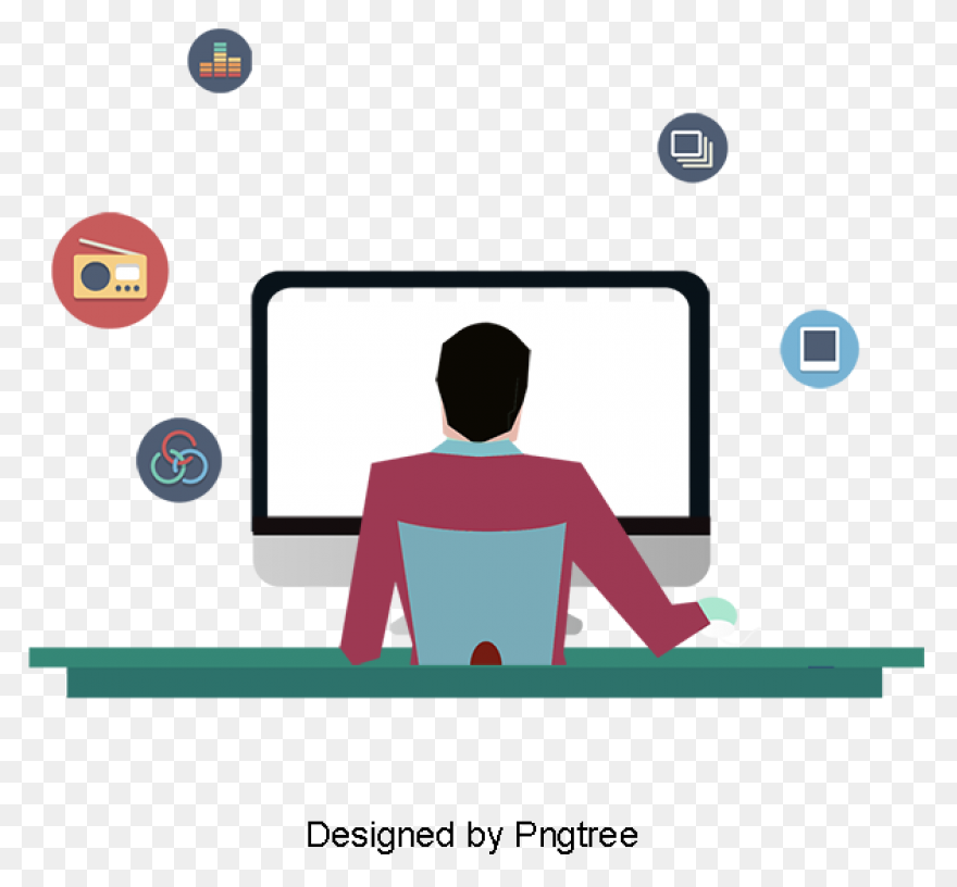 Vector Computer Work Computer Clipart - Work