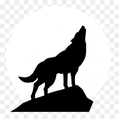 Free Wolf Howling Silhouette Download - Wolf Howling
