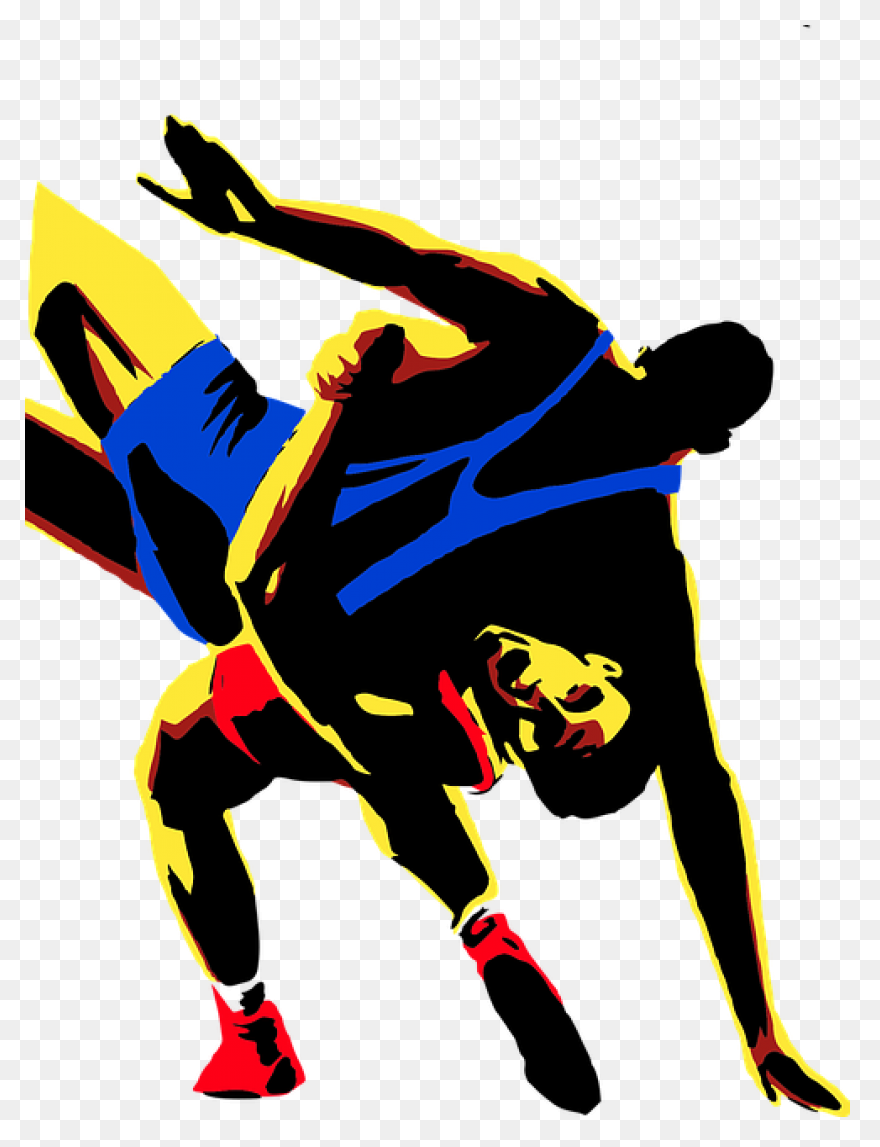 Wrestling Silhouette Illustration -
