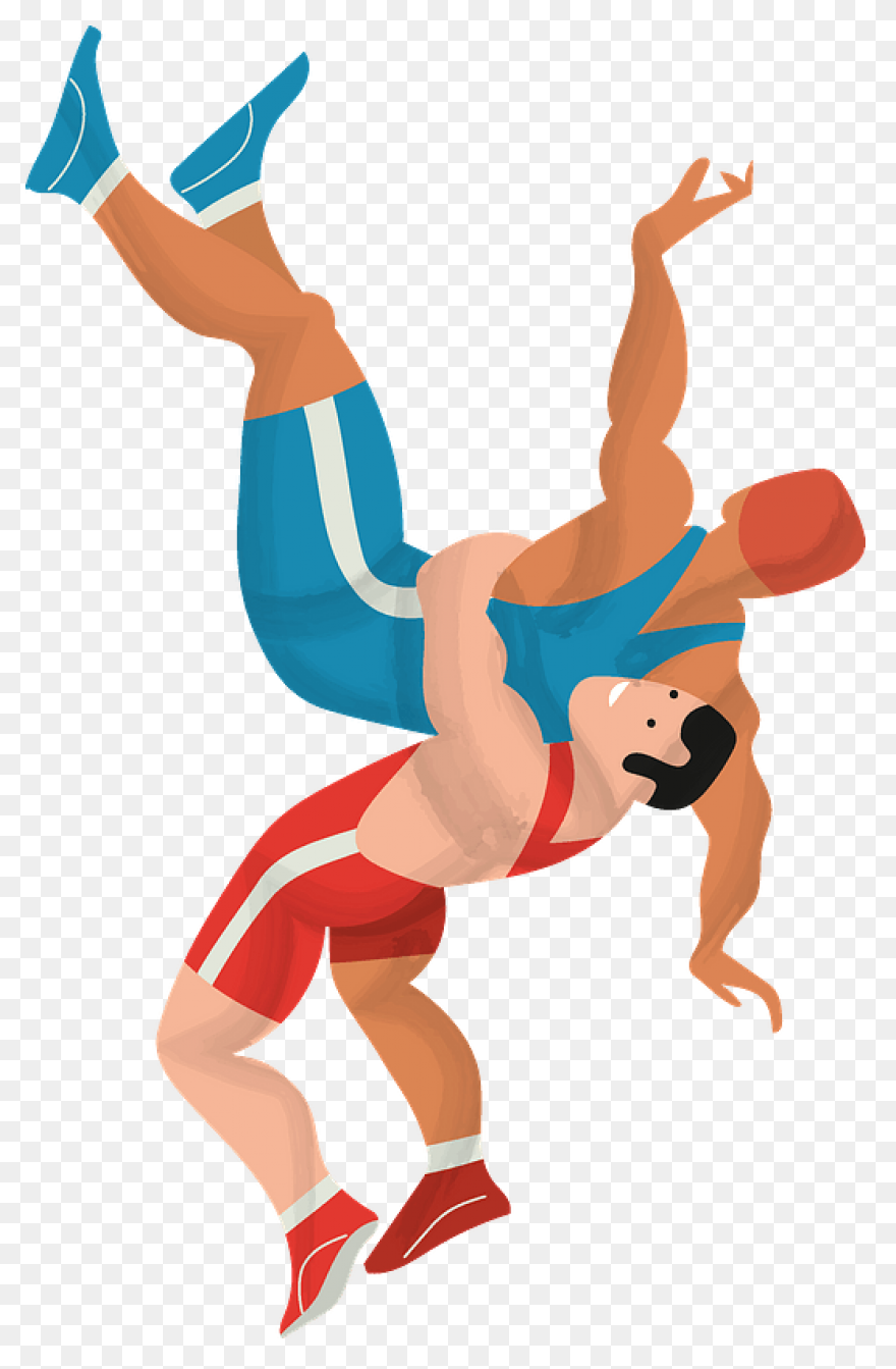 Wrestling Silhouette Illustration -