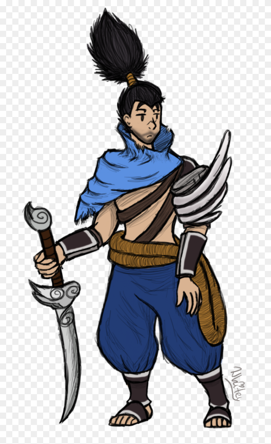 Yasuo Sketch By Whitelodzia On - Yasuo