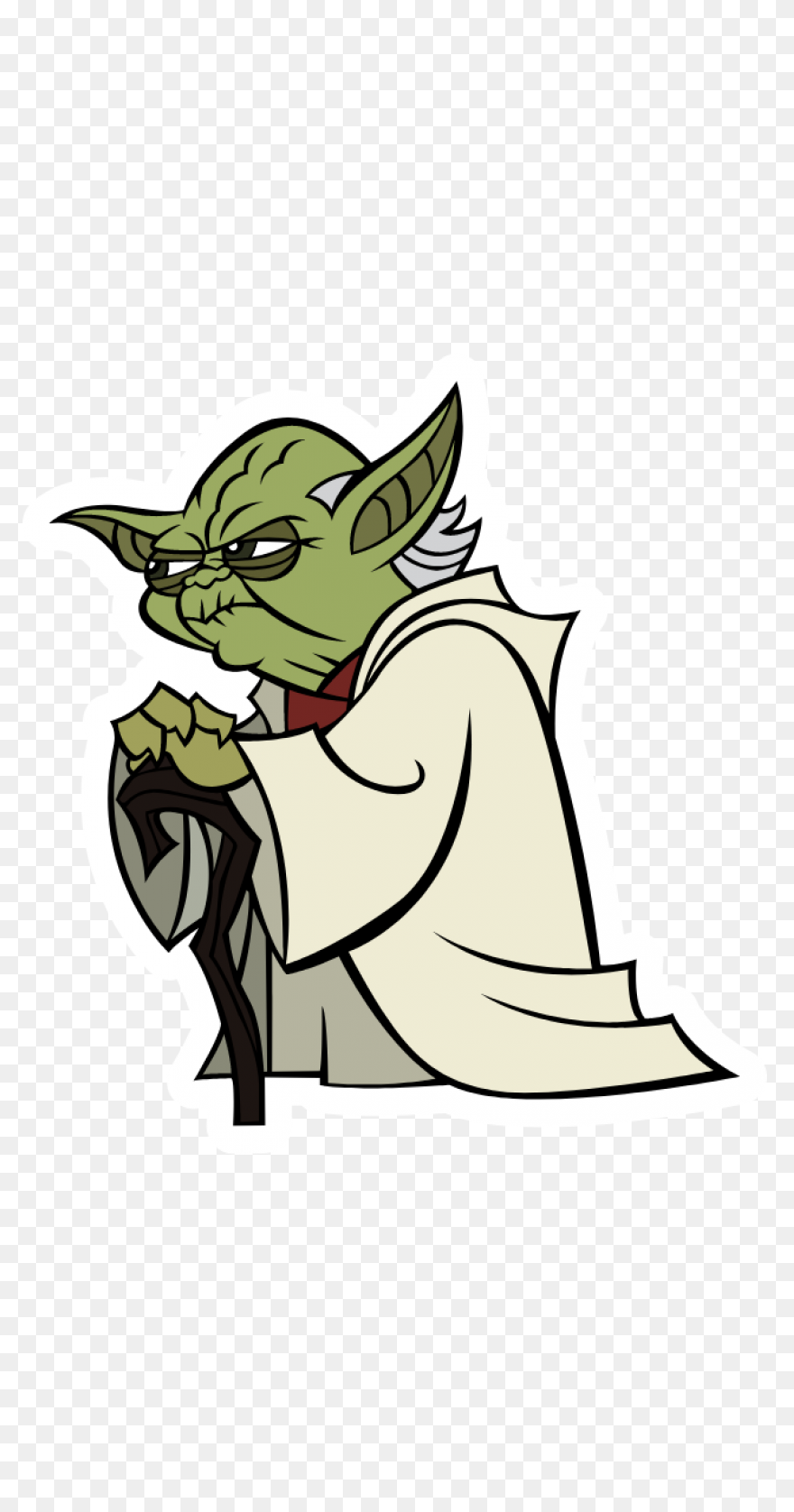 Star Wars Cartoon Yoda Sticker - Yoda