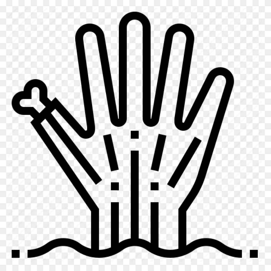 Zombie Hand Coloring Page Clipart -