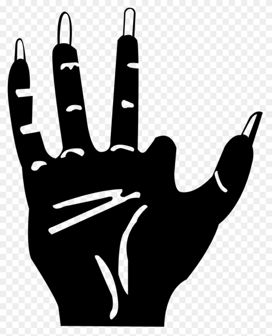 Zombie Hand Coloring Page Clipart -
