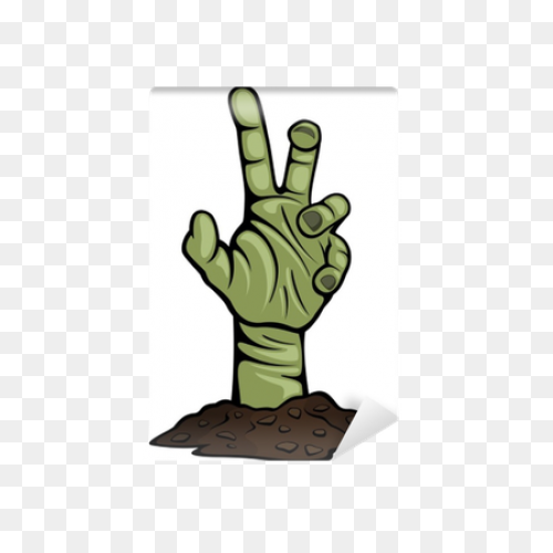 Zombie Hand Coloring Page Clipart -