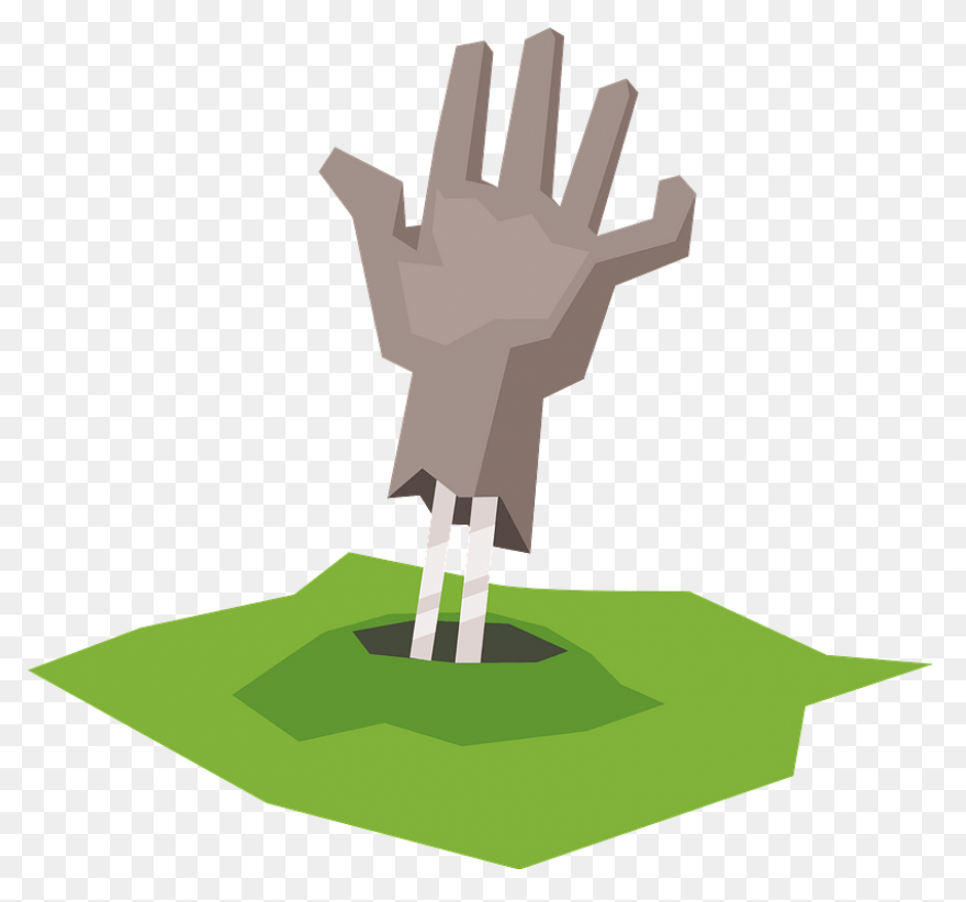 Zombie Hand Coloring Page Clipart -