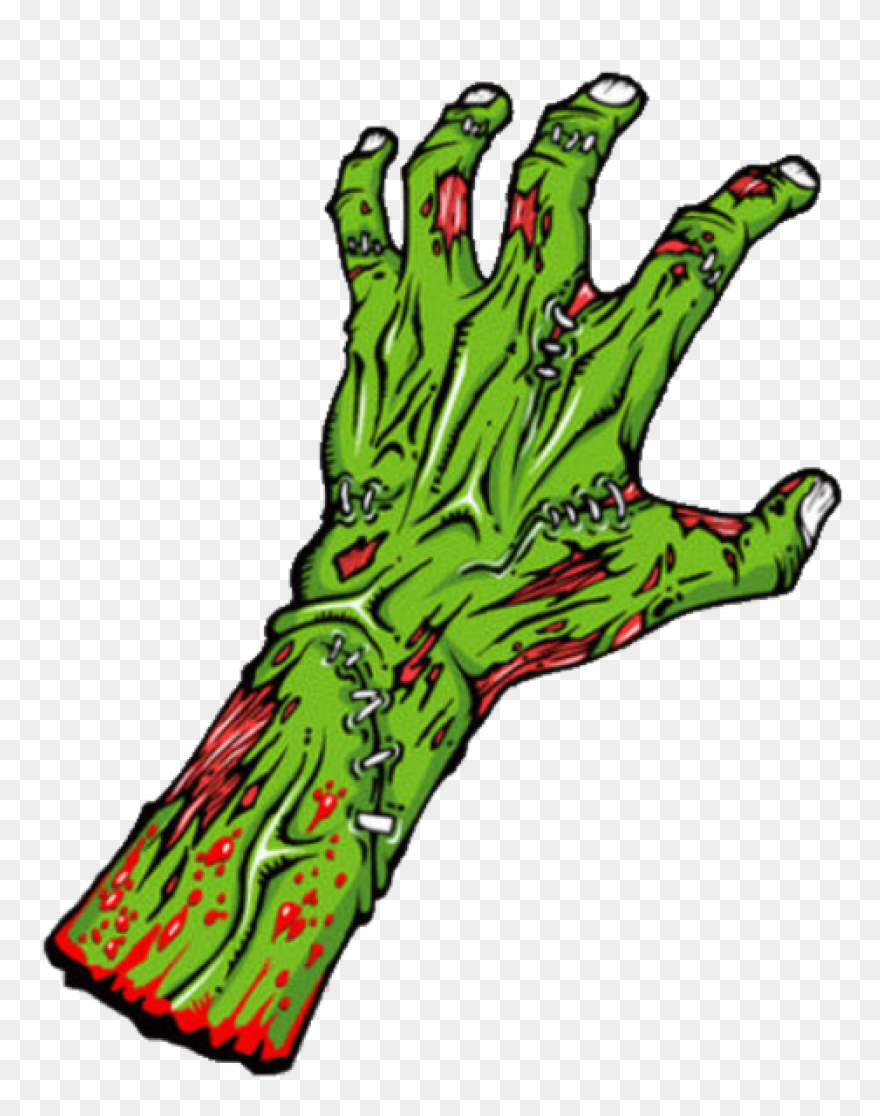 Zombie Hand Coloring Page Clipart -